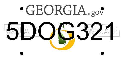 5DOG321 Georgia License Plate