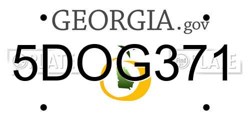 5DOG371 Georgia License Plate