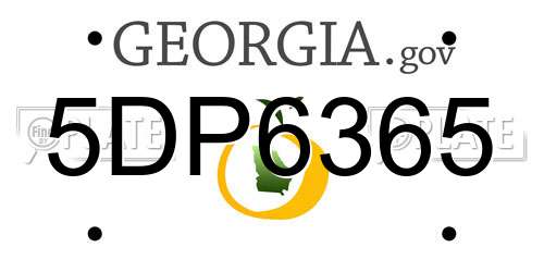 5DP6365 Georgia License Plate