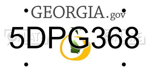 5DPG368 Georgia License Plate