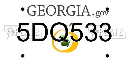 5DQ533 Georgia License Plate