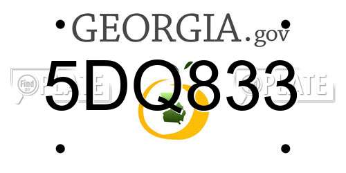 5DQ833 Georgia License Plate