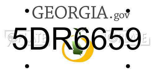 5DR6659 Georgia License Plate