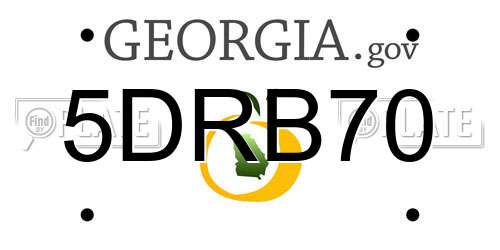 5DRB70 Georgia License Plate