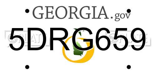 5DRG659 Georgia License Plate