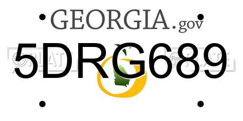 5DRG689 Georgia License Plate