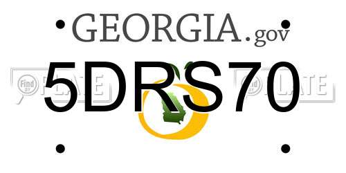 5DRS70 Georgia License Plate