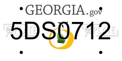 5DS0712 Georgia License Plate