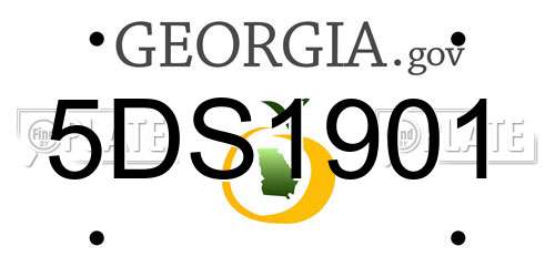 5DS1901 Georgia License Plate