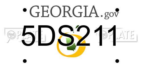 5DS211 Georgia License Plate