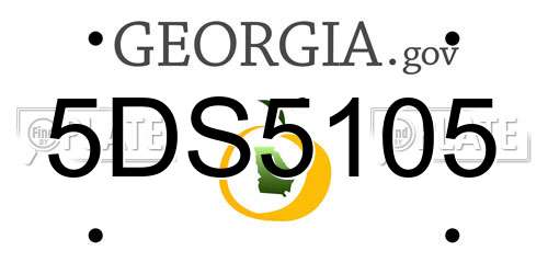5DS5105 Georgia License Plate