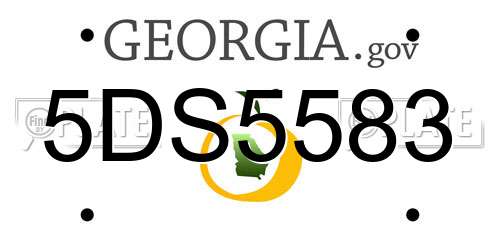 5DS5583 Georgia License Plate