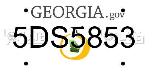 5DS5853 Georgia License Plate