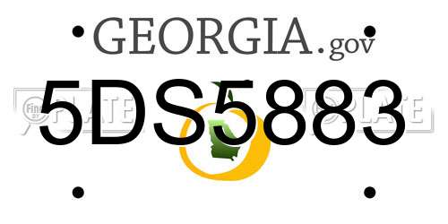 5DS5883 Georgia License Plate