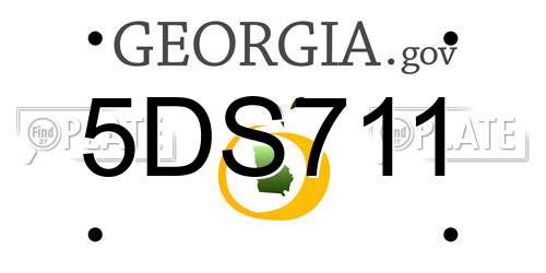5DS711 Georgia License Plate