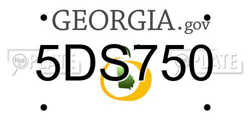 5DS750 Georgia License Plate