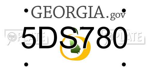 5DS780 Georgia License Plate