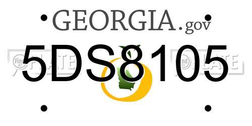 5DS8105 Georgia License Plate