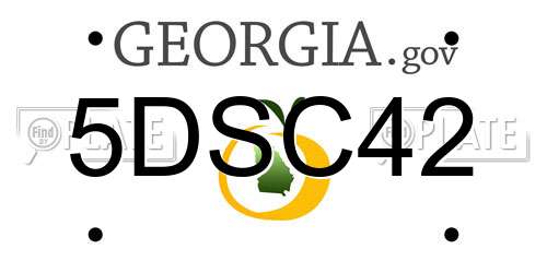 5DSC42 Georgia License Plate