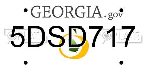5DSD717 Georgia License Plate