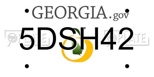 5DSH42 Georgia License Plate