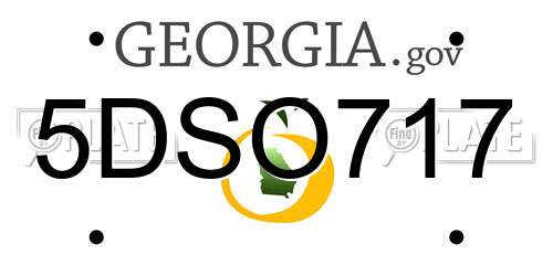 5DSO717 Georgia License Plate