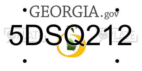 5DSQ212 Georgia License Plate