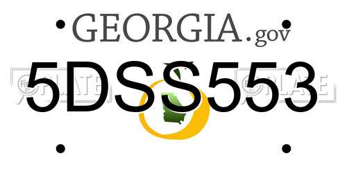 5DSS553 Georgia License Plate