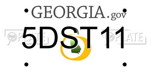 5DST11 Georgia License Plate