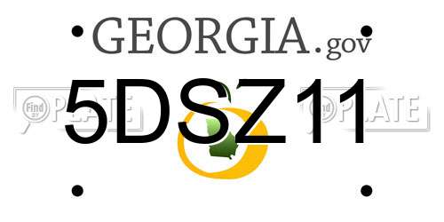 5DSZ11 Georgia License Plate