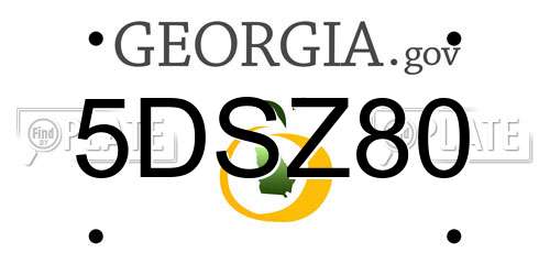 5DSZ80 Georgia License Plate