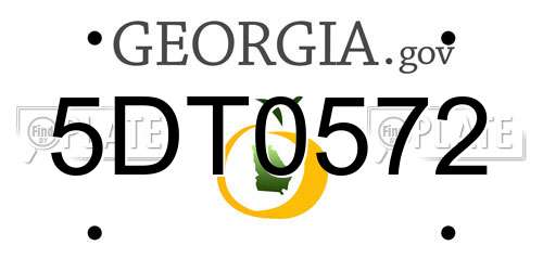 5DT0572 Georgia License Plate