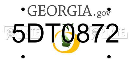 5DT0872 Georgia License Plate