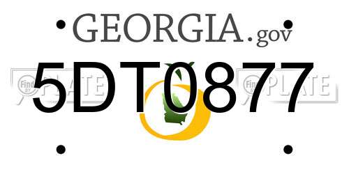 5DT0877 Georgia License Plate
