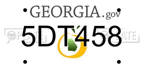 5DT458 Georgia License Plate