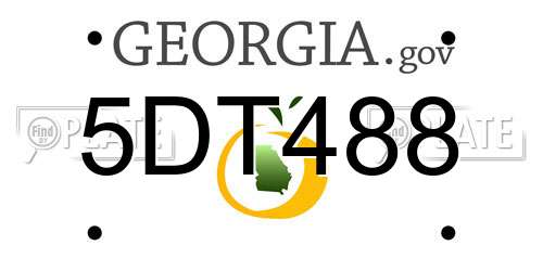 5DT488 Georgia License Plate