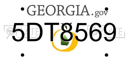 5DT8569 Georgia License Plate
