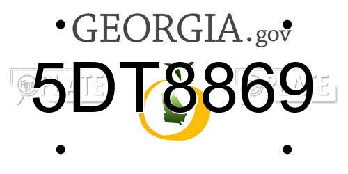 5DT8869 Georgia License Plate