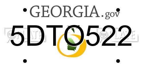 5DTO522 Georgia License Plate