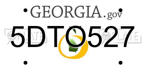 5DTO527 Georgia License Plate