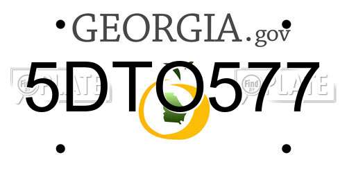 5DTO577 Georgia License Plate