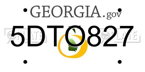 5DTO827 Georgia License Plate