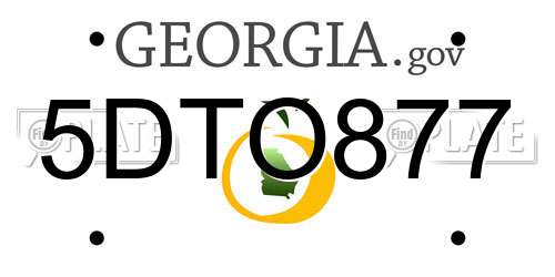 5DTO877 Georgia License Plate