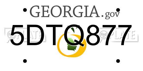 5DTQ877 Georgia License Plate