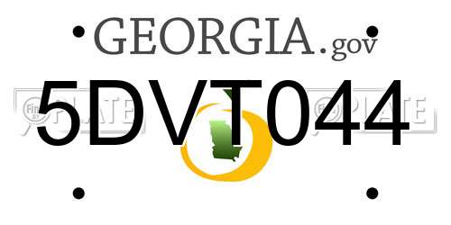5DVT044 Georgia License Plate