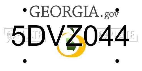 5DVZ044 Georgia License Plate