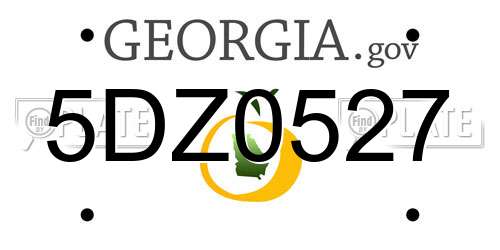 5DZ0527 Georgia License Plate