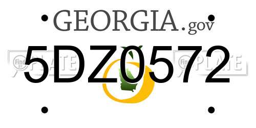 5DZ0572 Georgia License Plate