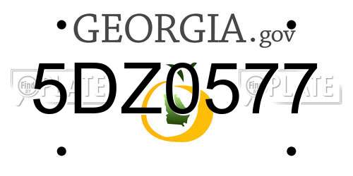 5DZ0577 Georgia License Plate
