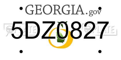 5DZ0827 Georgia License Plate